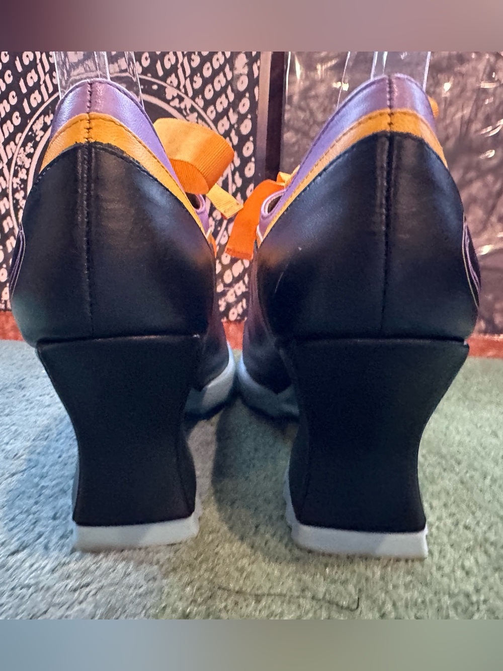 Fluevog NEARLY NEW Stop It Fermare black/purple/yellow lace-up- 11.5 (fits 11) - Picture 7 of 16